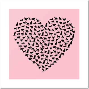 Cats heart Posters and Art